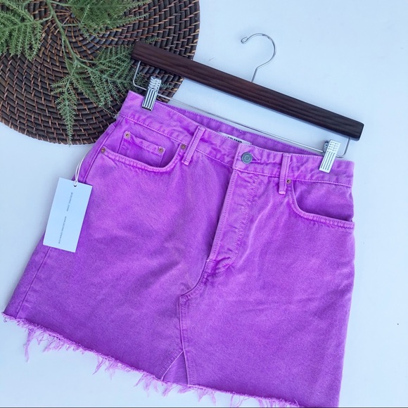 GRLFRND Dresses & Skirts - NWT GRLFRND Skirt Denim Milla Electric Purple Mini